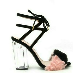 NWOT Faux fur heels!